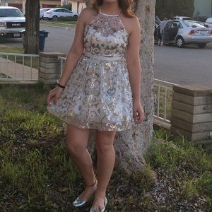 White and gold homecoming dress -best offer-